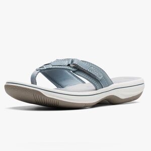 NWOT Clarks Women's Breeze Sea Flip-Flop Blue Grey Size 10 NEVER WORN